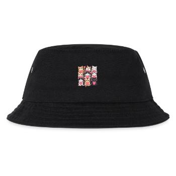 Niedliche liebenswerte Katzen die Herzen halten - Kinder Bucket Hat - Schwarz - Vorne