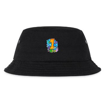 Zahl 1 Nummer Eins - Fische Motiv - Kinder Bucket Hat - Schwarz - Vorne