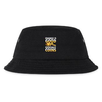 Change is Good Especially Coins Münzsammler - Kinder Bucket Hat - Schwarz - Vorne