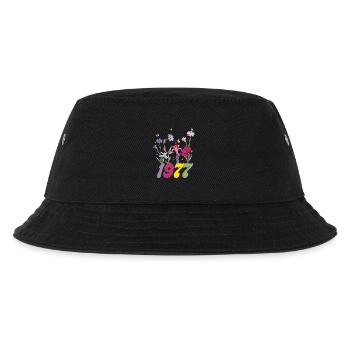 Geburtsjahr 1977 Wildblumen - Kinder Bucket Hat - Schwarz - Vorne