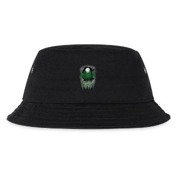 mystisch Wald Natur Fichten Bäume Tannen Mond - Kinder Bucket Hat - Schwarz - Vorne