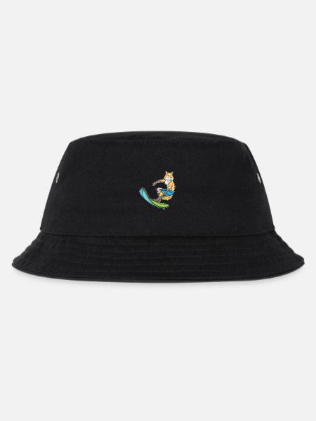 Fuchs Surfen Surfbrett Sommer - Kinder Bucket Hat - Schwarz