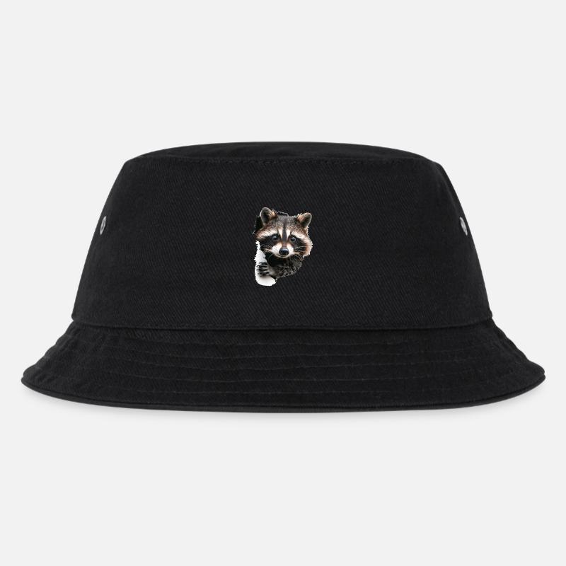 Waschbär - Kinder Bucket Hat - Schwarz