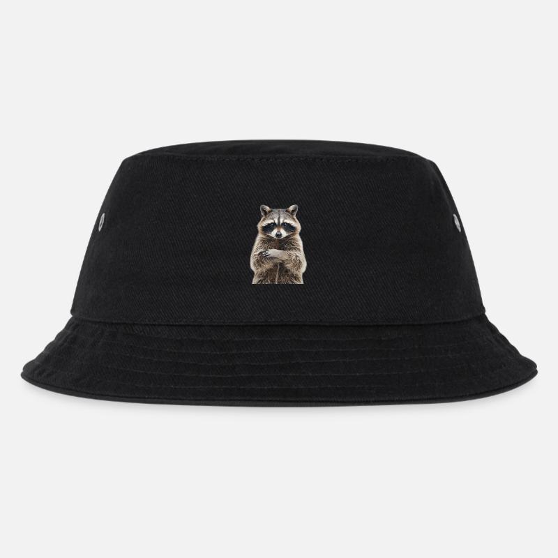 Waschbär - Kinder Bucket Hat - Schwarz