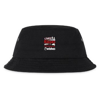 Christmas Wishes Candy Cane Kisses - Kids’ Bucket Hat - black - Front