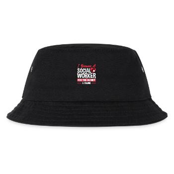 Ich Wurde Sozialarbeiter Wegen Geld Und Ruhm - Kinder Bucket Hat - Schwarz - Vorne