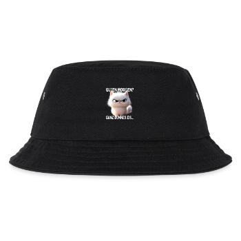 Guten Morgen Ganz Dünnes Eis Morgenmuffel Katzen - Kinder Bucket Hat - Schwarz - Vorne