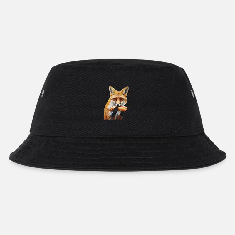 Fuchs - Kinder Bucket Hat - Schwarz