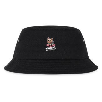 Warnung Passiv Aggressiv Yorkie Cartoon - Kinder Bucket Hat - Schwarz - Vorne