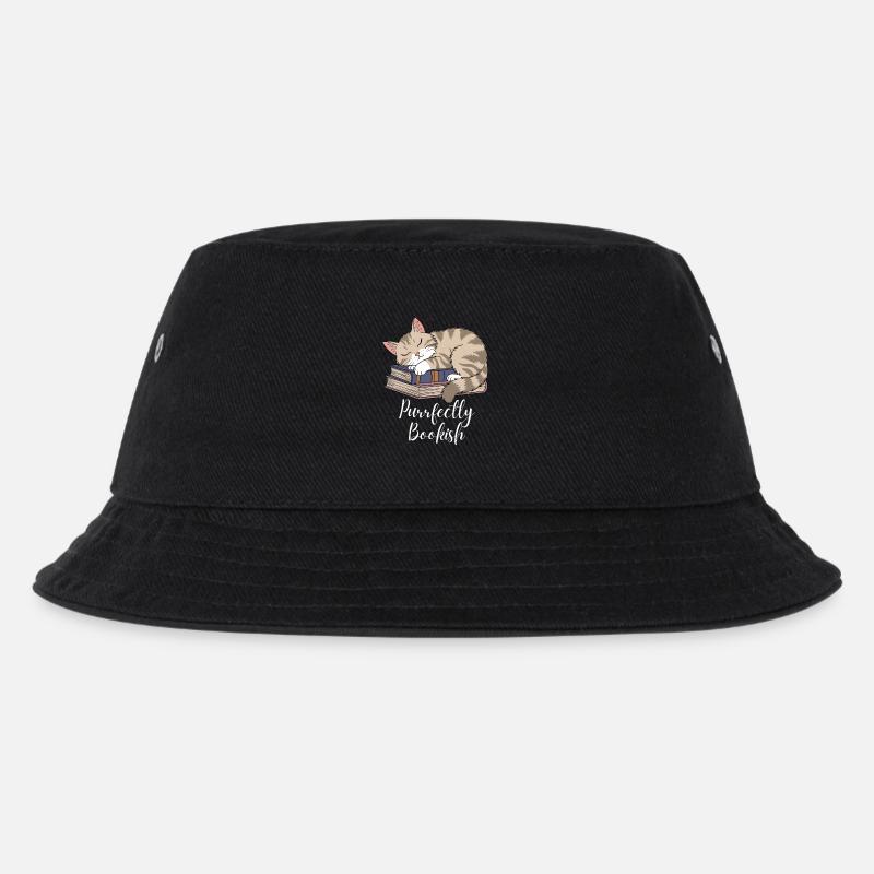 Perfekter Bücherwurm - Kinder Bucket Hat - Schwarz