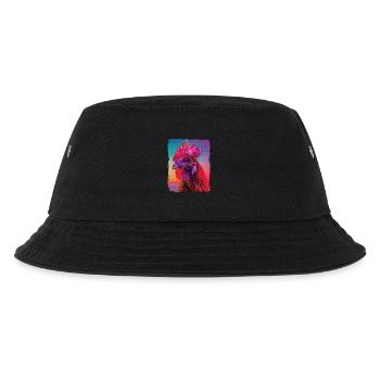 Funny Retro 80s Neon Pink Cool Chicken Bird Sunset - Kids’ Bucket Hat - black - Front