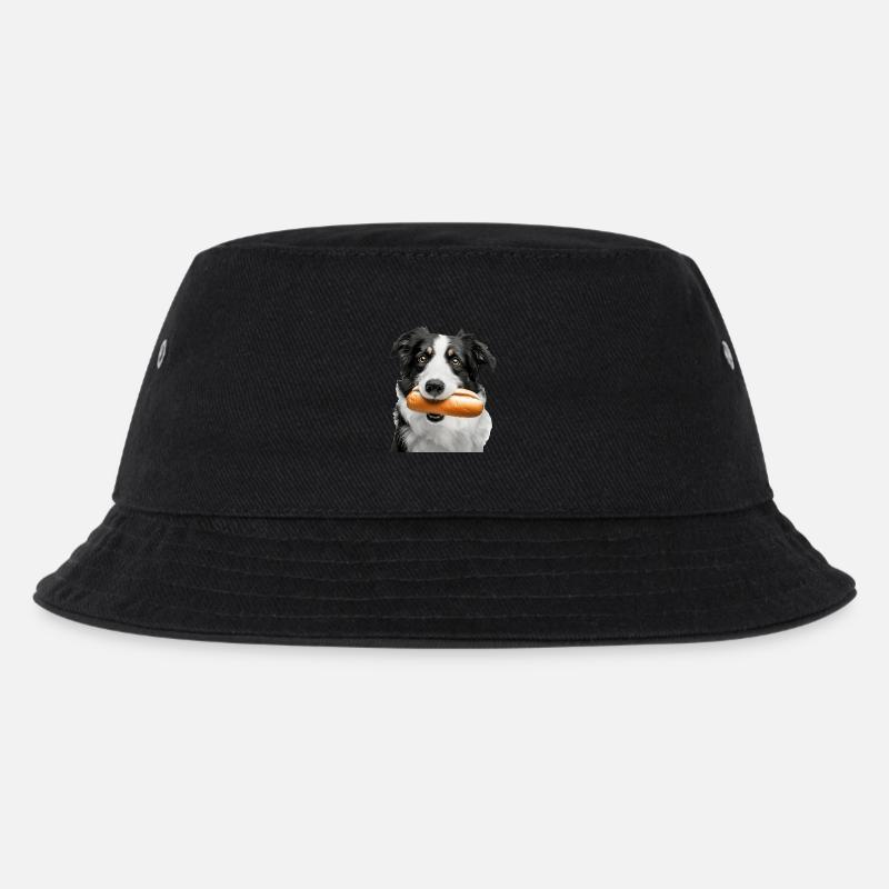 Border Collie - Kinder Bucket Hat - Schwarz
