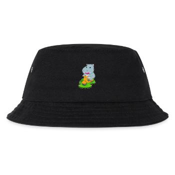 Nilpferd Motorroller - Kinder Bucket Hat - Schwarz - Vorne