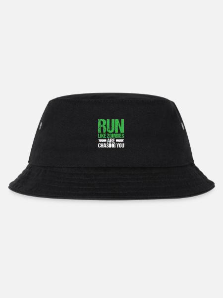 Marathon-Lauf Zombies jagen das Laufen - Kinder Bucket Hat - Schwarz