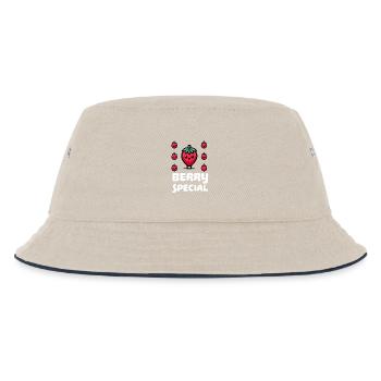 Berry Special Erdbeere - Kinder Bucket Hat - Natur/Navy - Vorne
