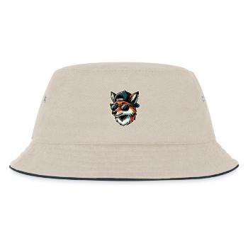 Renard avec lunettes de soleil et casquette - Bob Enfant - blanc cassé/bleu marine - Devant