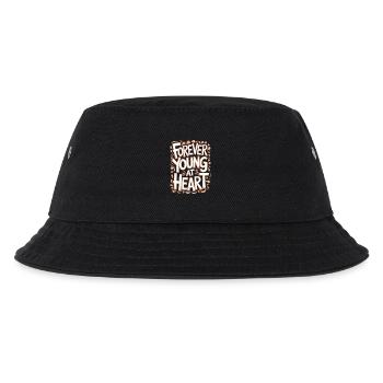 Für Immer Jung Im Herzen Geburtstag Älter Werden - Kinder Bucket Hat - Schwarz - Vorne