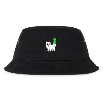 Zahl 1 Nummer Eins - Samojede Hund Motiv - Kinder Bucket Hat - Schwarz - Vorne
