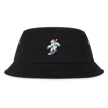 Snowboarden Yeti in Santa Hat - Kinder Bucket Hat - Schwarz - Vorne