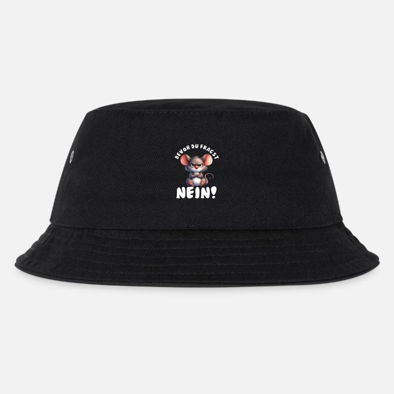 Lustige Maus mit Spruch - Kinder Bucket Hat - Schwarz