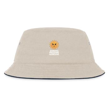 Caution Passive Aggressive Sun - Kids’ Bucket Hat - ecru/navy - Front