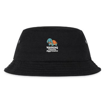 Warnung Passiv-Aggressiv Schildkröte - Kinder Bucket Hat - Schwarz - Vorne