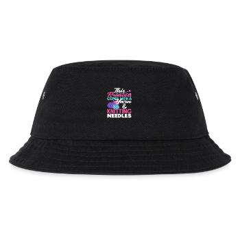 Diese Prinzessin Mit Garn Und Stricknadeln - Kinder Bucket Hat - Schwarz - Vorne