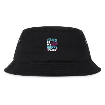 Stricken Ist Mein Glücklicher Ort - Kinder Bucket Hat - Schwarz - Vorne