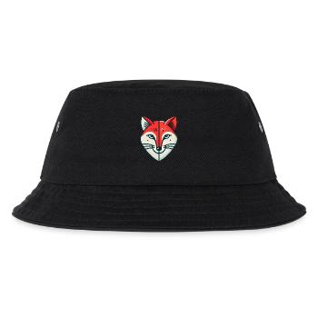 Geometric Split Fox Illustration - Kids’ Bucket Hat - black - Front
