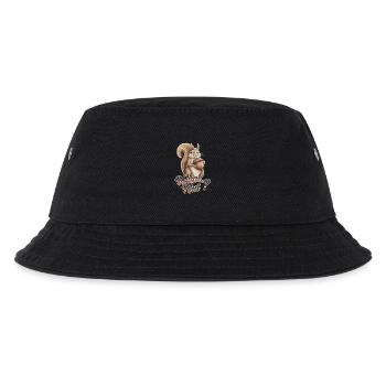 Nettes Eichhörnchen hält Eichel What Nut - Kinder Bucket Hat - Schwarz - Vorne