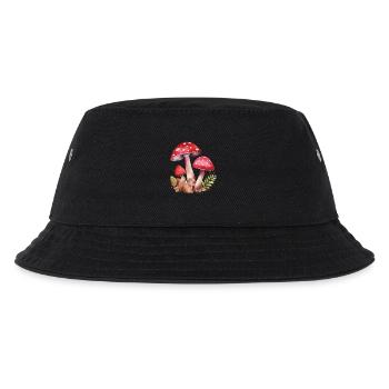Niedliches Eichhörnchen mit roten Champignons Cute - Kinder Bucket Hat - Schwarz - Vorne