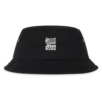 Speech therapist driven by Jesus - Kids’ Bucket Hat - black - Front