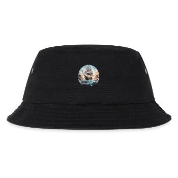 Segelschiff, Fregatte, Boot - Kinder Bucket Hat - Schwarz - Vorne