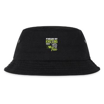 Tensioned by knitting and tea - Kids’ Bucket Hat - black - Front