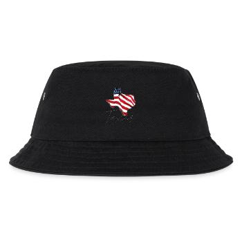 USA Flagge in der Texas State Landkarte TX - Kinder Bucket Hat - Schwarz - Vorne
