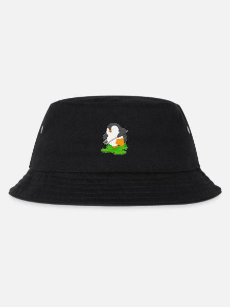 Pinguin Feldhockey Feldhockeyschläger - Kinder Bucket Hat - Schwarz