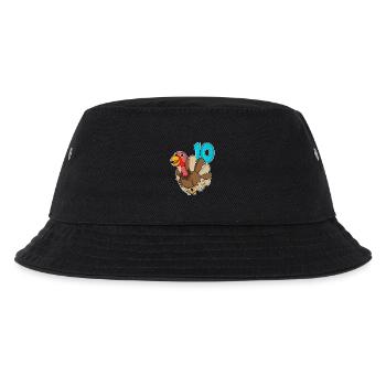 10. Geburtstag Motiv Truthahn - zehn - 10 Jahre - Kinder Bucket Hat - Schwarz - Vorne