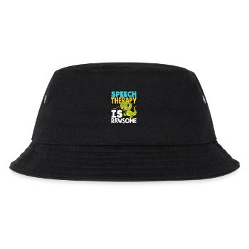 Speech therapist Saurier: Speech therapy is Rawsome - Kids’ Bucket Hat - black - Front