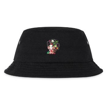 Vegetarisch kochen Ferkel Schweinchen Gemüse Küche - Kinder Bucket Hat - Schwarz - Vorne