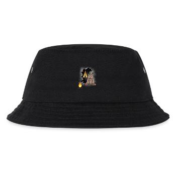 Schamanen Bär Tipi Lagerfeuer Wilder Westen - Kinder Bucket Hat - Schwarz - Vorne