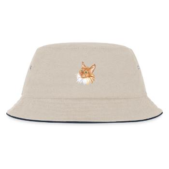 Ginger cat portrait - Kids’ Bucket Hat - ecru/navy - Front