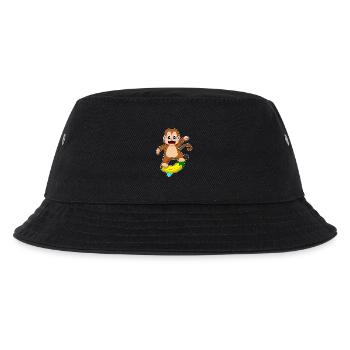 Affe Banane  - Kinder Bucket Hat - Schwarz - Vorne