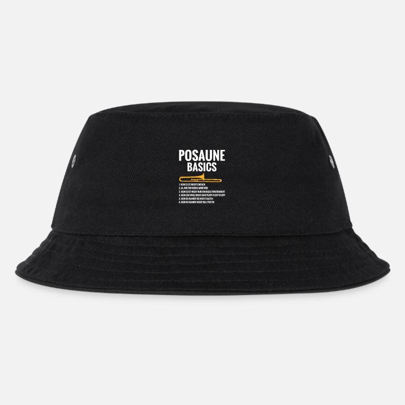 Posaune Basics Regeln Blaskapelle Blasmusik - Kinder Bucket Hat - Schwarz