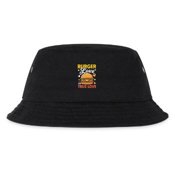 Burger Love is True Love für einen Burger Esser - Kinder Bucket Hat - Schwarz - Vorne