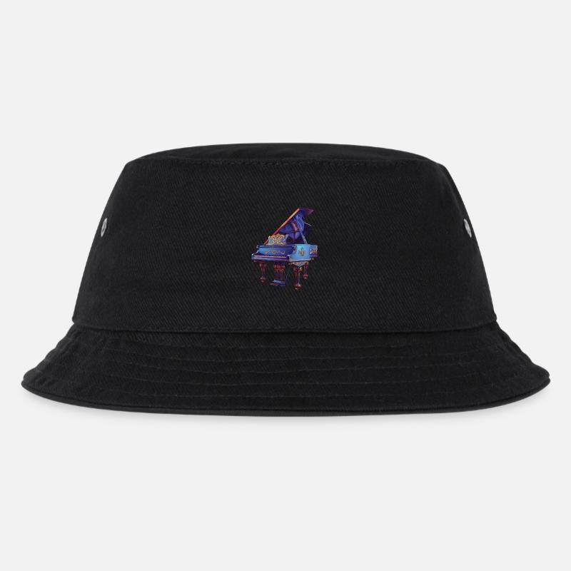 Klavier - Kinder Bucket Hat - Schwarz