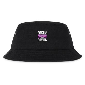 Easily Distracted By Techno Music And Raving - Kids’ Bucket Hat - black - Front