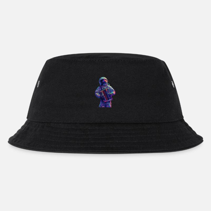 Astronaut Akkordeon - Kinder Bucket Hat - Schwarz
