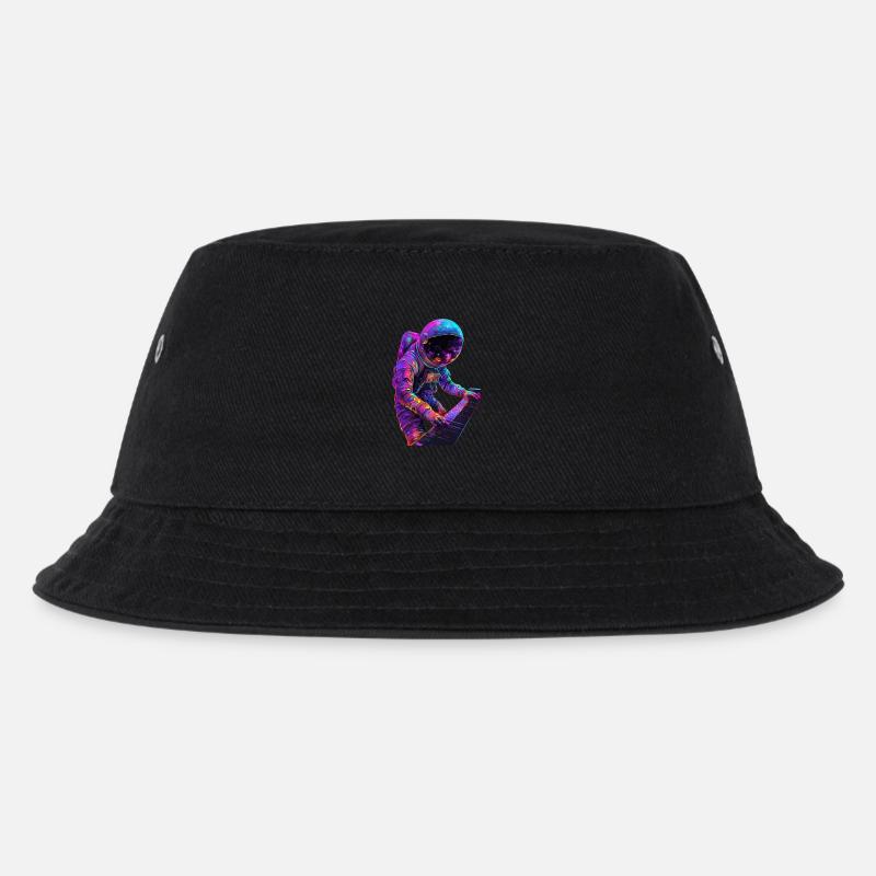 Astronaut Klavier - Kinder Bucket Hat - Schwarz