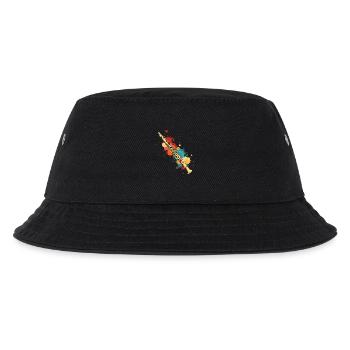 Flöte Farbklecks - Kinder Bucket Hat - Schwarz - Vorne