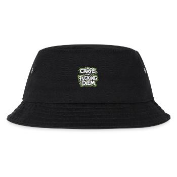 CARPE that... DIEM | Cooles Streetwear-Typo-Shirt - Kinder Bucket Hat - Schwarz - Vorne